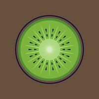 Kiwi Fruit Cartoon Vector Icon Illustration. Food Fruit Icon Concept Isolated Premium Vector. Flat Cartoon Style Suitable for Web Landing Page, Banner, Sticker, Background