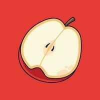 Apple Fruit Cartoon Vector Icon Illustration. Food Fruit Icon Concept Isolated Premium Vector. Flat Cartoon Style Suitable for Web Landing Page, Banner, Sticker, Background