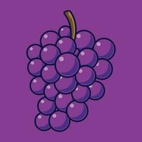 Grape Fruit Cartoon Vector Icon Illustration. Food Fruit Icon Concept Isolated Premium Vector. Flat Cartoon Style Suitable for Web Landing Page, Banner, Sticker, Background