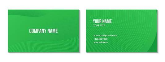 abstract green business card gradient colorful wave background for business vector