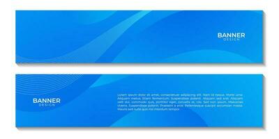 blue banners with wave abstract gradient background vector