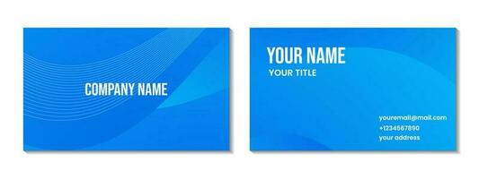 blue business card with wave abstract gradient background vector