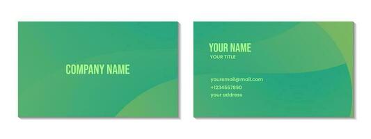 abstract green wave organic background. business card design template. vector