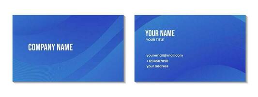 abstract business card with blue wave gradient background vector