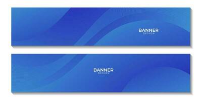 abstract banners with blue wave gradient background vector