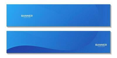 blue banners wave abstract gradient background vector