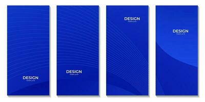 blue wave brochures abstract gradient background for business vector