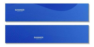 set of banners simple abstract blue wave gradient background for business vector