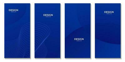 set of brochures abstract blue background with lines for business vector