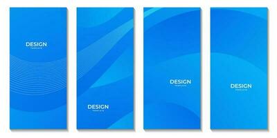 blue brochures with wave abstract gradient background vector