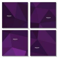 set of squares abstract purple geometric background with triangles for business vector