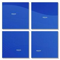 set of squares simple abstract blue wave gradient background for business vector