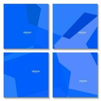 set of abstract blue geometric background for business vector