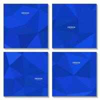 set of squares abstract blue background with triangles for business vector