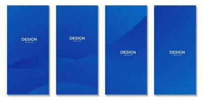 set of brochures abstract blue gradient background with waves for business vector