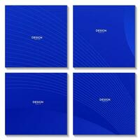 set of blue wave abstract gradient background for business vector