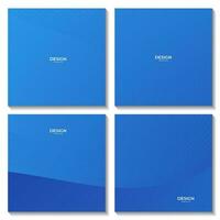 a set of blue wave abstract gradient background vector