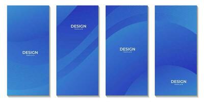 abstract brochures with blue wave gradient background vector