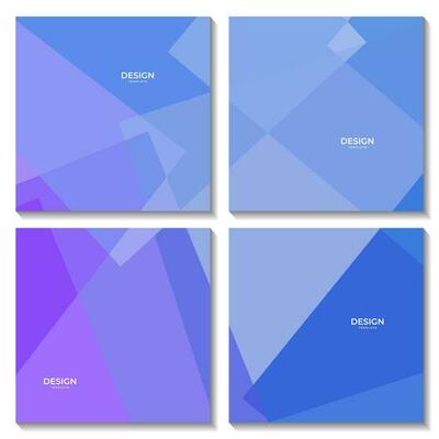 set of abstract geometric blue and purple background