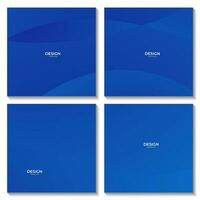 set of squares abstract blue gradient background with waves for business vector