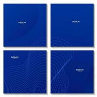 set of squares abstract blue background with lines for business vector