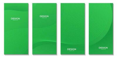 abstract green brochures gradient colorful wave background for business vector