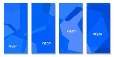 abstract blue brochures geometric background for business vector