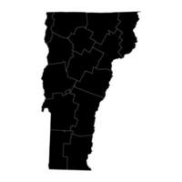 Vermont estado mapa con condados vector ilustración.