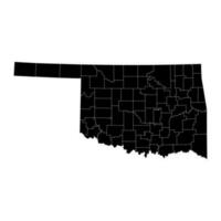 Oklahoma state map with counties. Vector illustration.