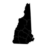 New Hampshire state map with counties. Vector illustration.