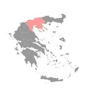 central macedonia región mapa, administrativo región de Grecia. vector ilustración.