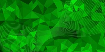 abstract green background with triangles and lines vector