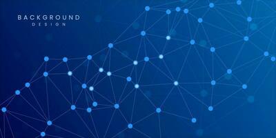 abstract blue background with triangles and molecular vector