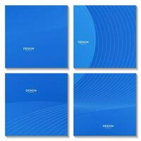 set of abstract blue wave background for business vector