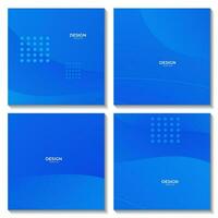 abstract blue wave square geometric background vector