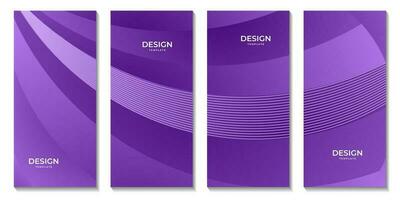 brochures with purple gradient wave simple background vector