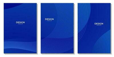 set of flyers. set of covers. simple blue wave gradient vector background for business