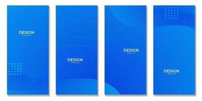 abstract blue wave brochures geometric background vector