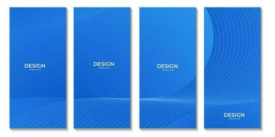 abstract blue wave brochures background for business vector