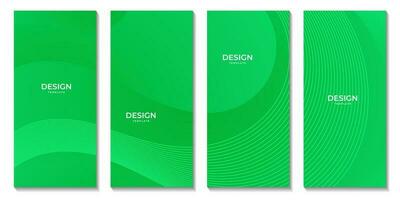 set of brochures with abstract green gradient organic background vector