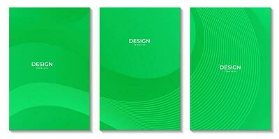 set of cover. set of flyers. abstract green gradient organic background vector