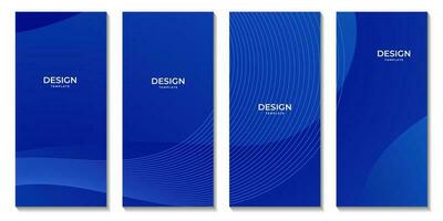 set of brochures. simple blue wave gradient vector background for business