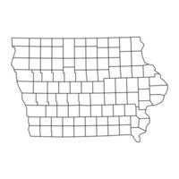 Iowa state map with counties. Vector illustration.
