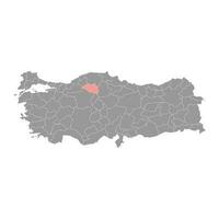 Cankiri province map, administrative divisions of Turkey. Vector illustration.