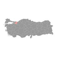 Sakarya province map, administrative divisions of Turkey. Vector illustration.