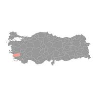 Aydin province map, administrative divisions of Turkey. Vector illustration.