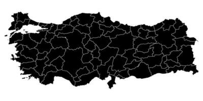 Turkey map with administrative divisions. Vector illustration.