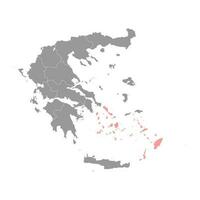 South Aegean region map, administrative region of Greece. Vector illustration.