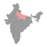 Uttar Pradesh state map, administrative division of India. Vector illustration.