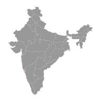 Goa state map, administrative division of India. Vector illustration.